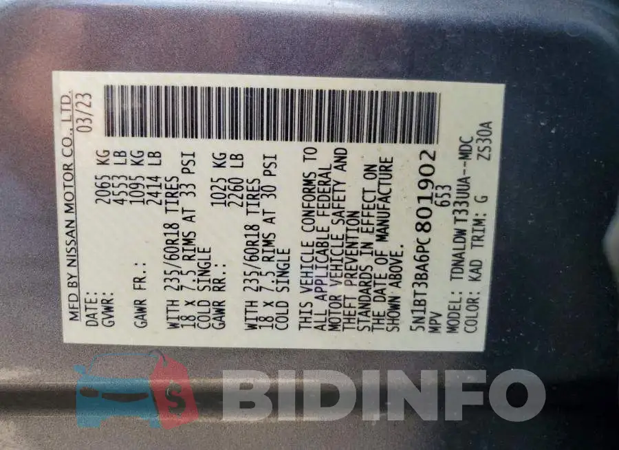 5N1BT3BA6PC801902 Photo# 13