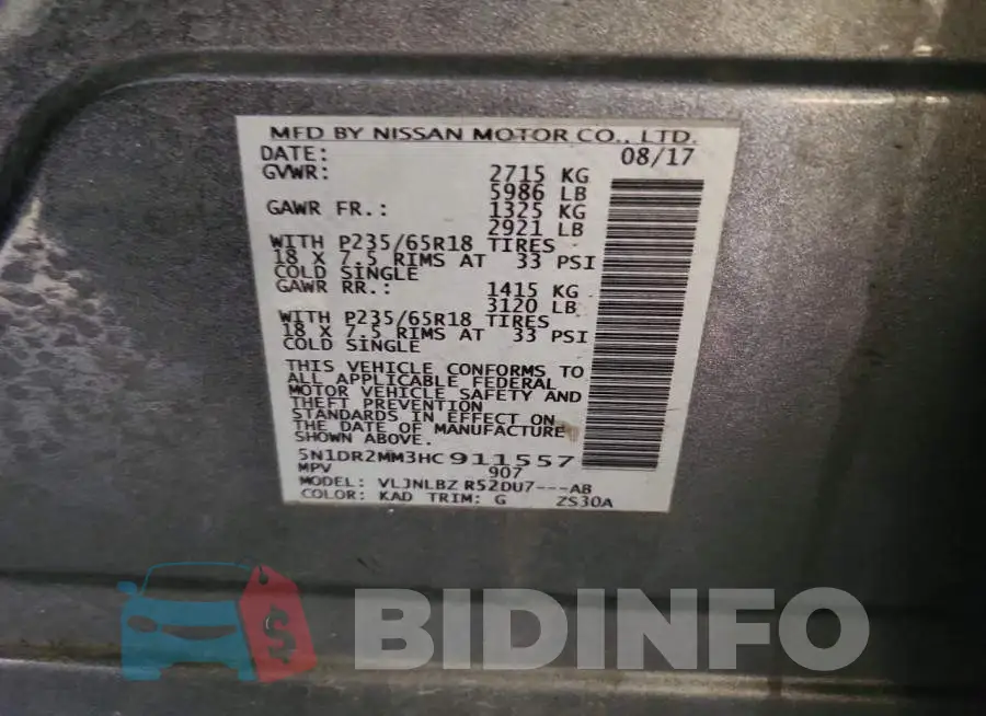 5N1DR2MM3HC911557 Photo# 13