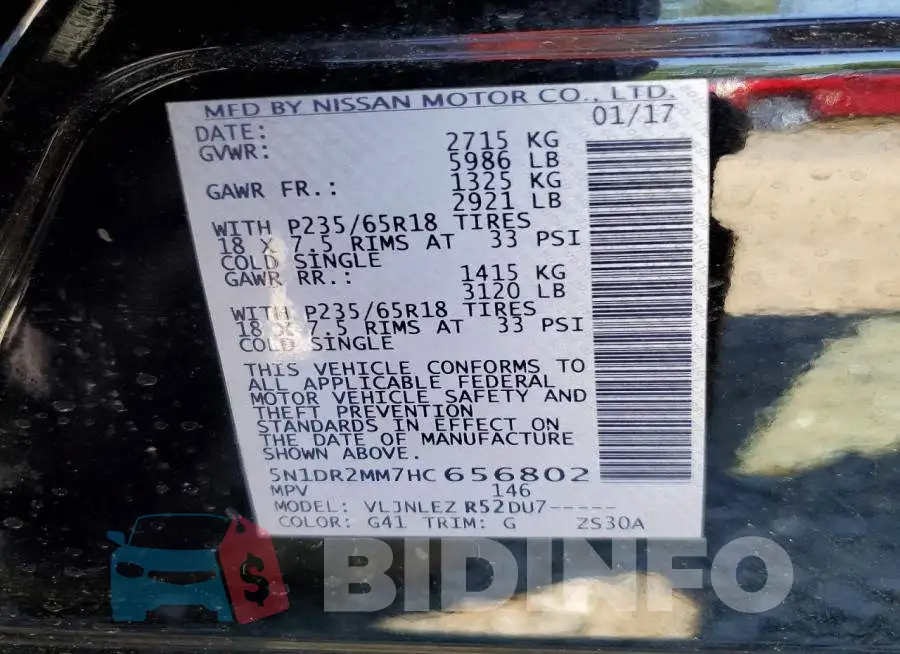 5N1DR2MM7HC656802 Photo# 13