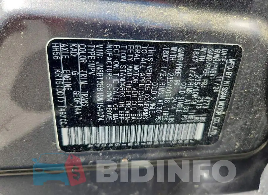 JN8BT3BB1SW154074 Photo# 14