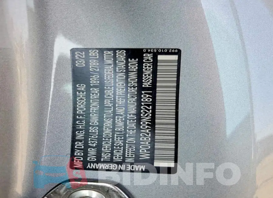 WP0AB2A99NS221891 Photo# 12