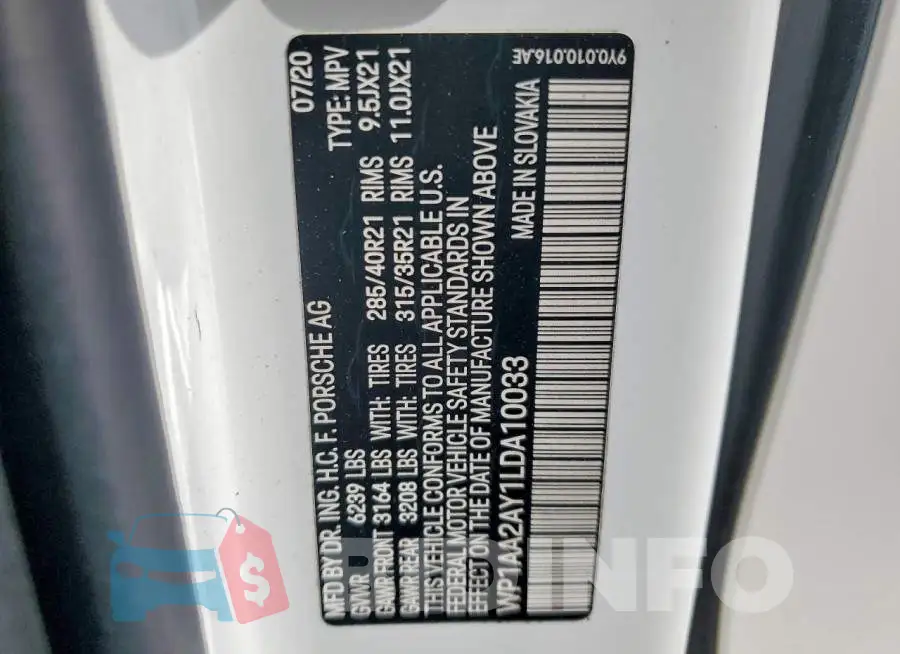 WP1AA2AY1LDA10033 Photo# 13