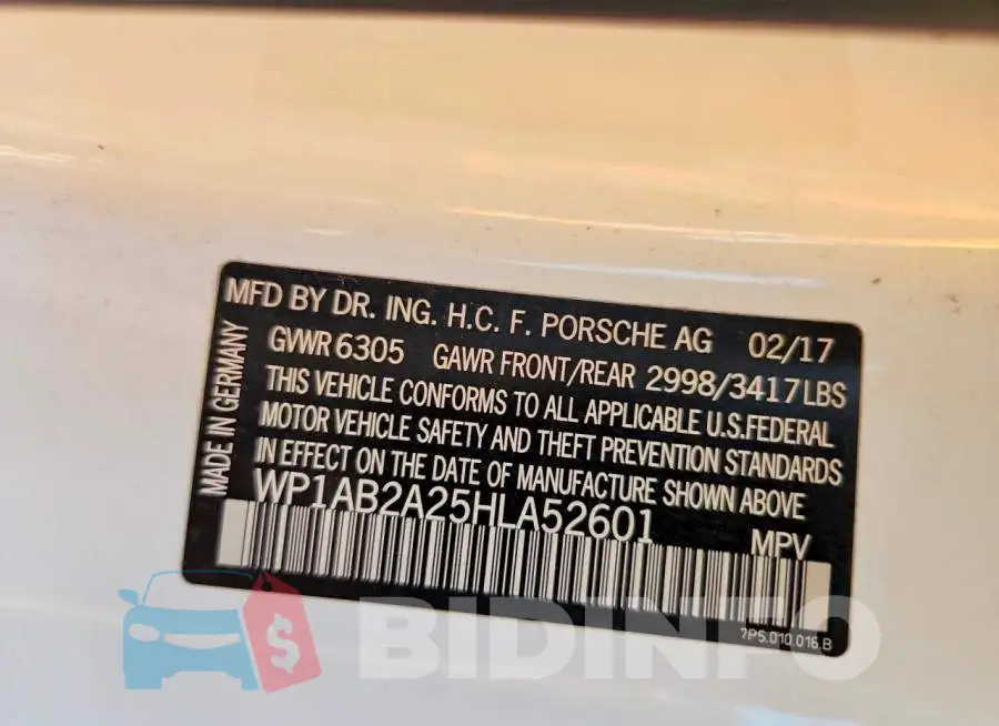 WP1AB2A25HLA52601 Photo# 13