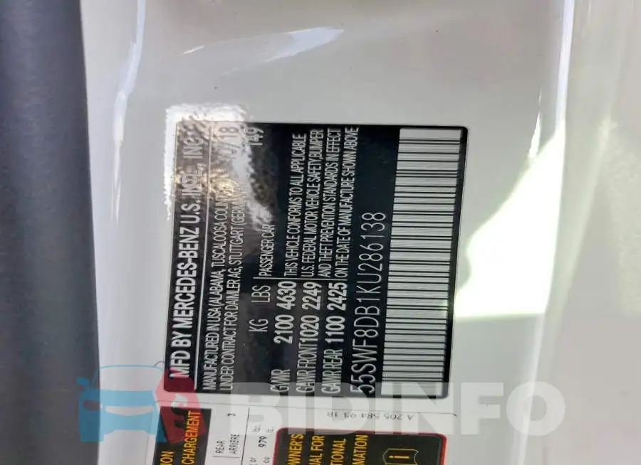 55SWF8DB1KU286138 Photo# 12