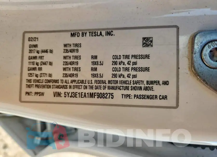 5YJ3E1EA1MF908275 Photo# 12