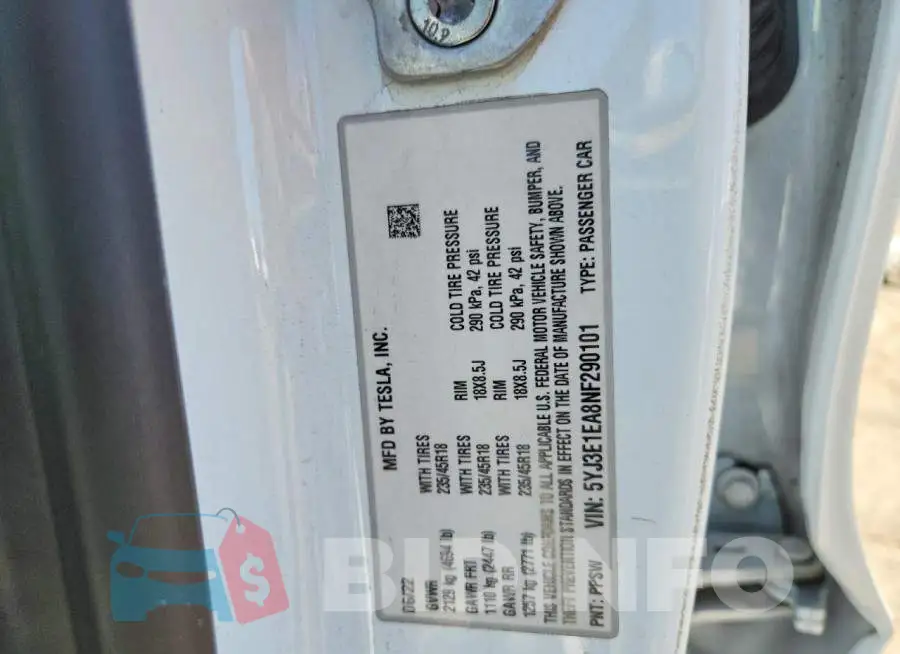 5YJ3E1EA8NF290101 Photo# 13