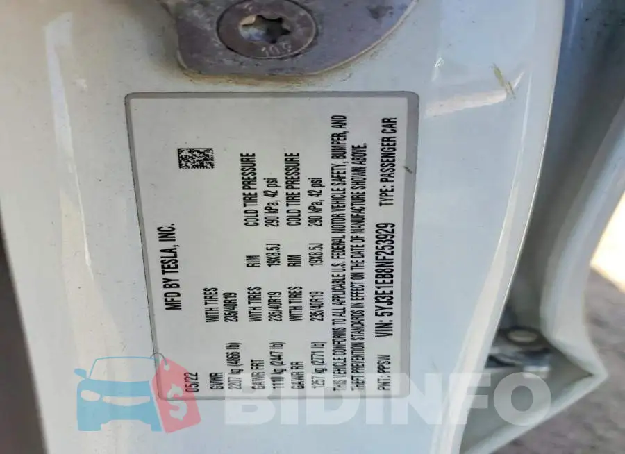 5YJ3E1EB8NF253929 Photo# 12
