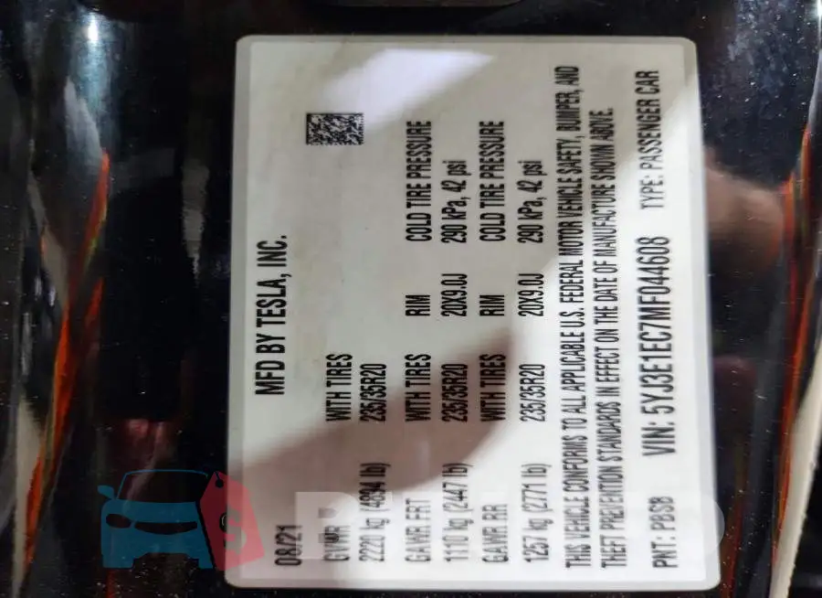 5YJ3E1EC7MF044608 Photo# 13