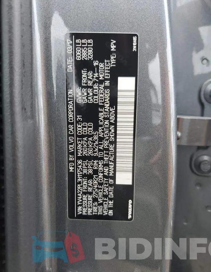 YV4A22PL3H1175436 Photo# 13
