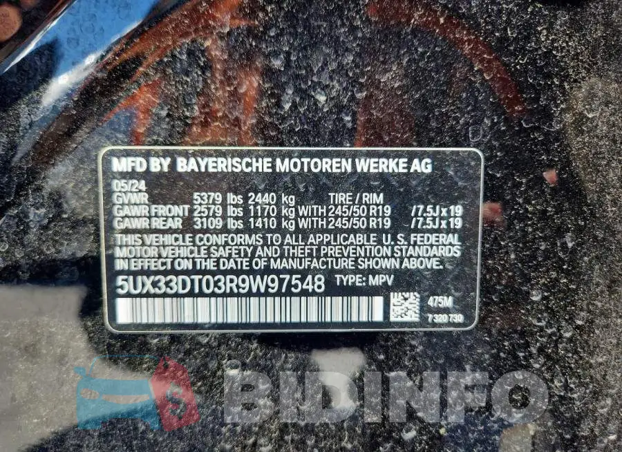 5UX33DT03R9W97548 Photo# 14