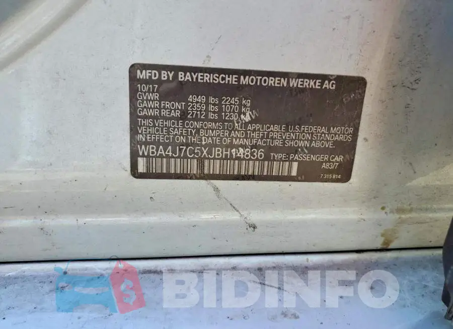 WBA4J7C5XJBH14836 Photo# 12