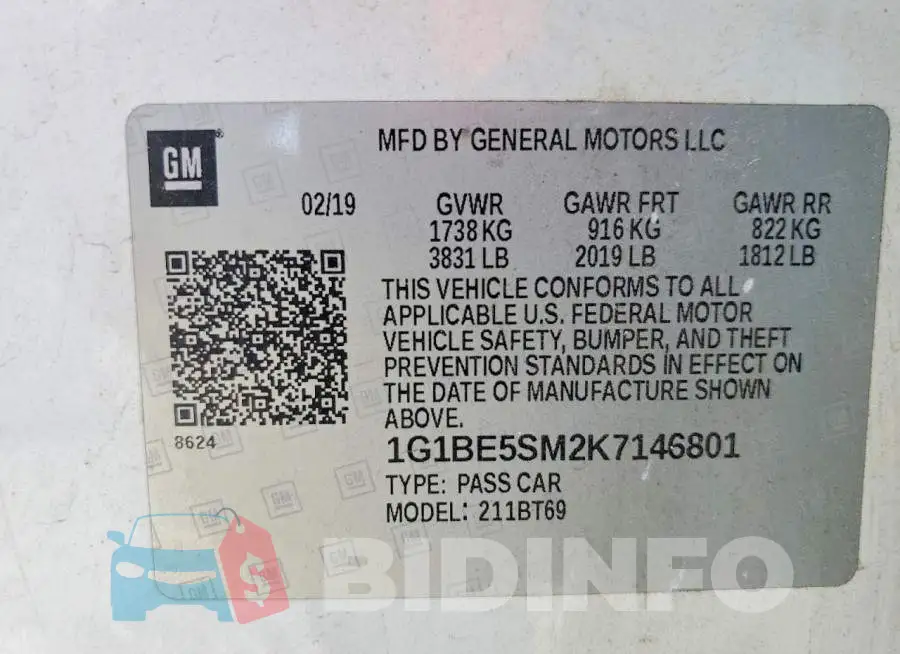 1G1BE5SM2K7146801 Photo# 13