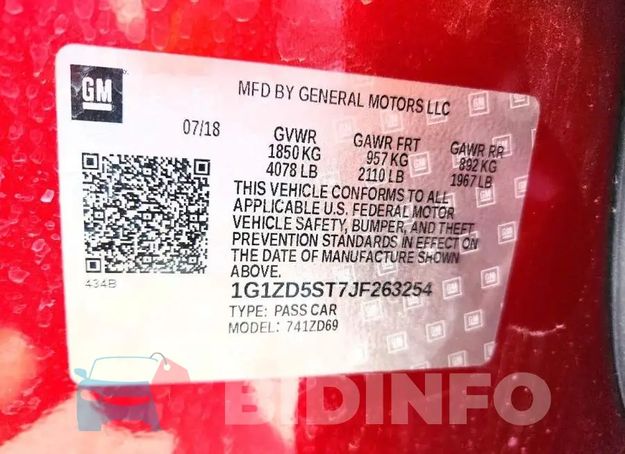 1G1ZD5ST7JF263254 Photo# 12
