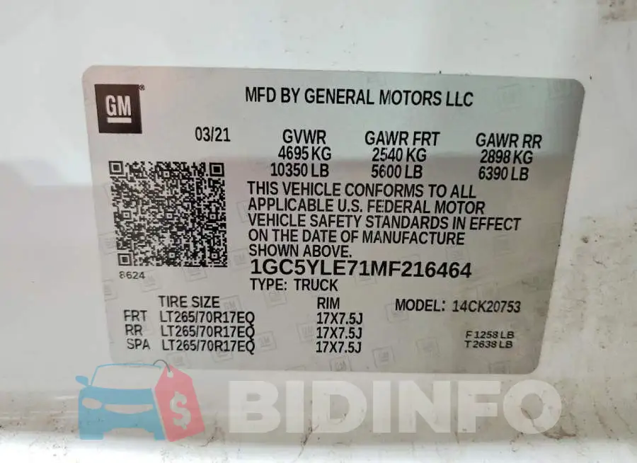 1GC5YLE71MF216464 Photo# 12