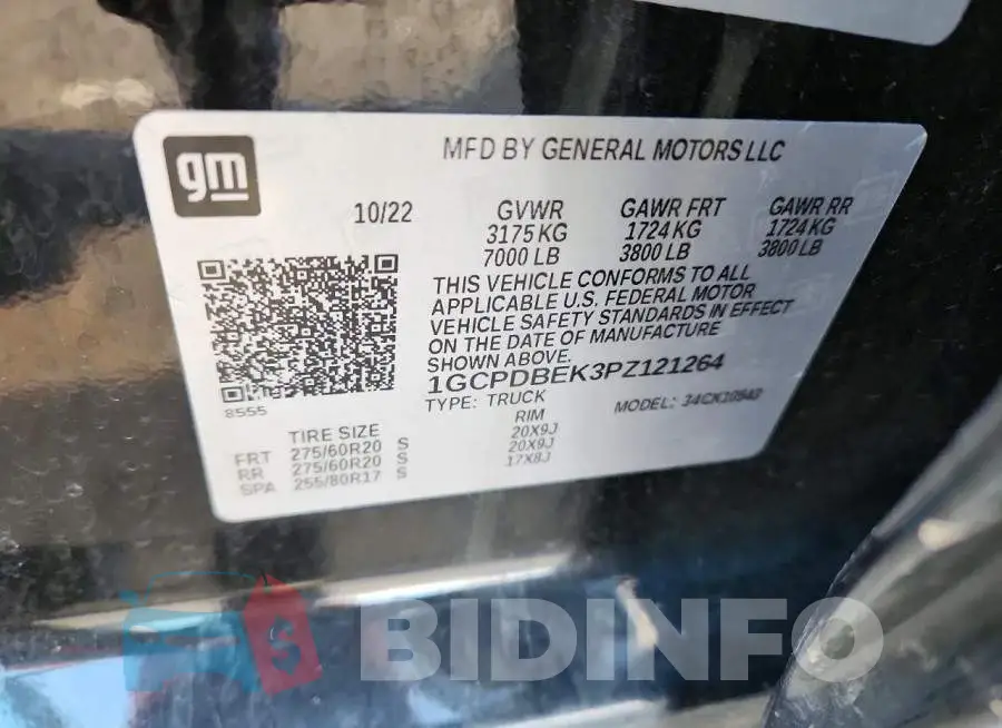 1GCPDBEK3PZ121264 Photo# 12