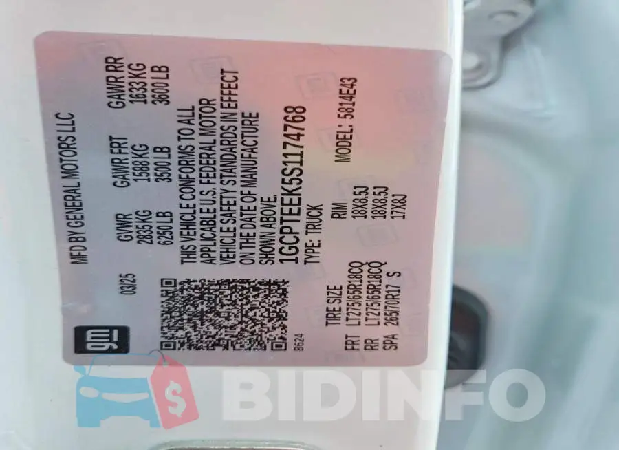1GCPTEEK5S1174768 Photo# 12