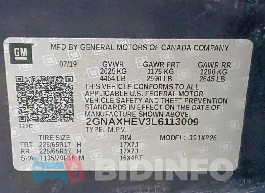 2GNAXHEV3L6113009 Photo# 14