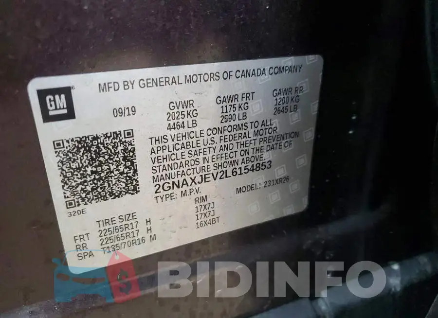 2GNAXJEV2L6154853 Photo# 13