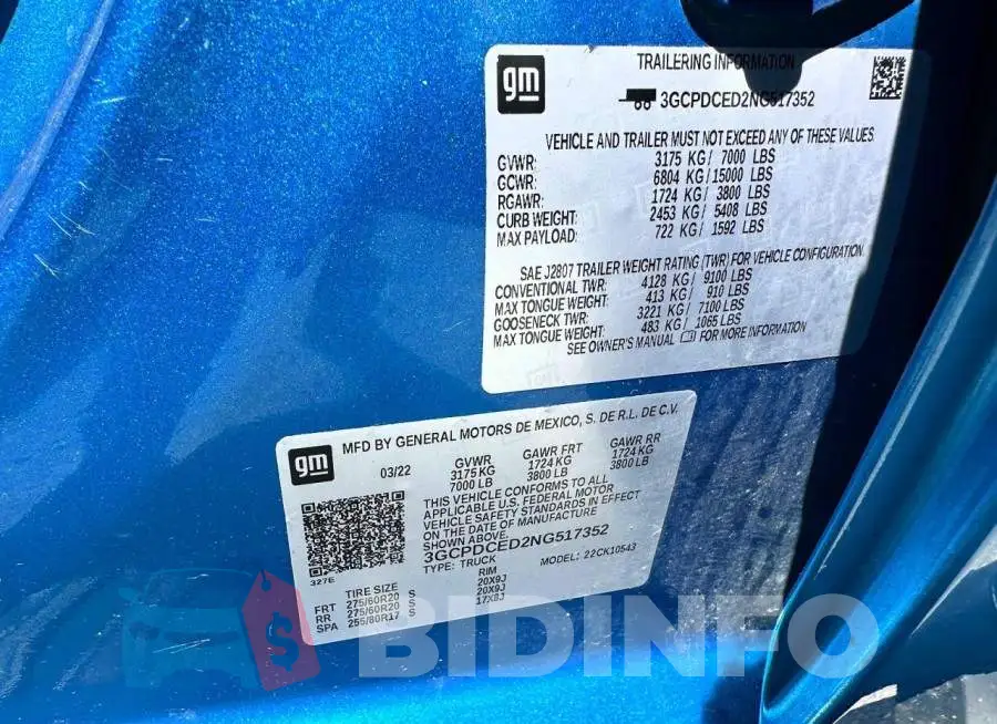 3GCPDCED2NG517352 Photo# 10