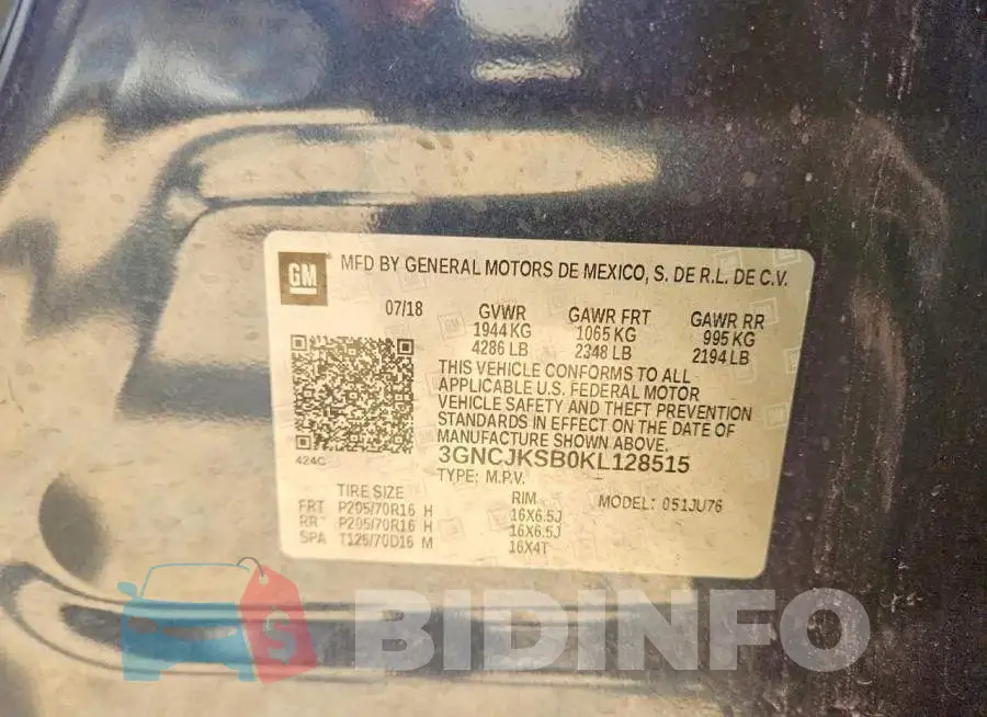 3GNCJKSB0KL128515 Photo# 13