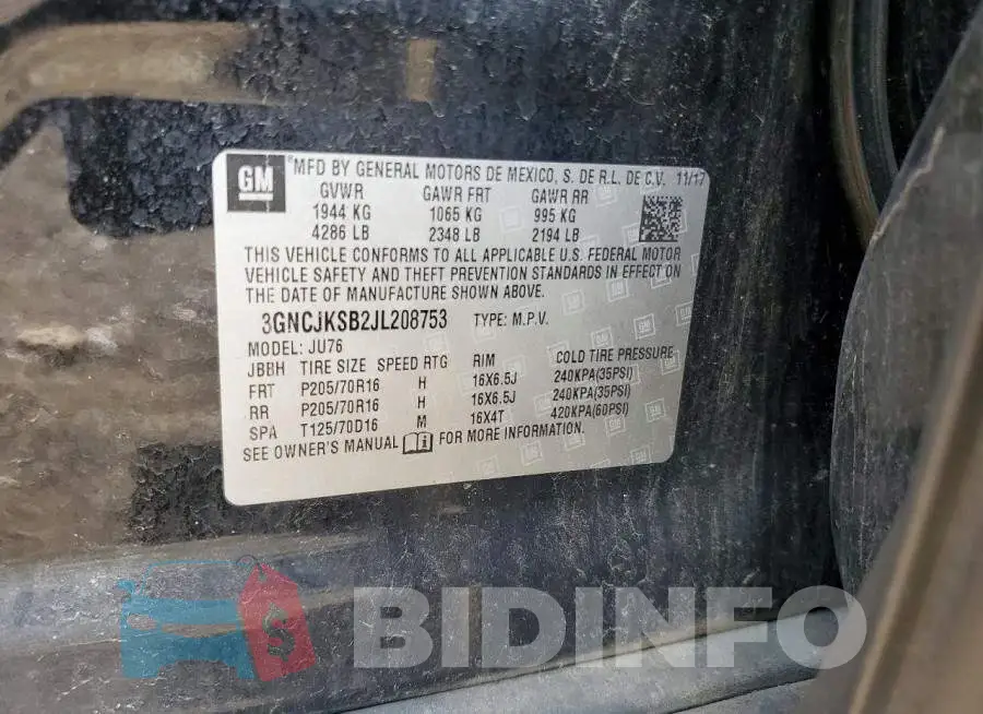 3GNCJKSB2JL208753 Photo# 13