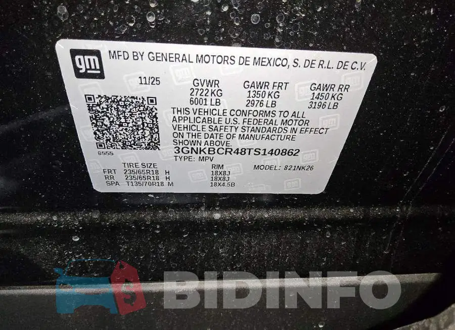 3GNKBCR48TS140862 Photo# 13