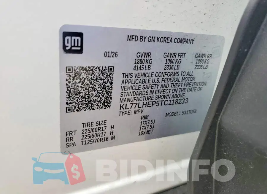 KL77LHEP5TC118233 Photo# 13