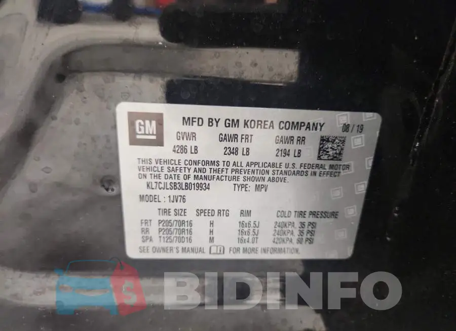 KL7CJLSB3LB019934 Photo# 13