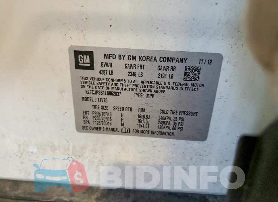 KL7CJPSB1LB062837 Photo# 13