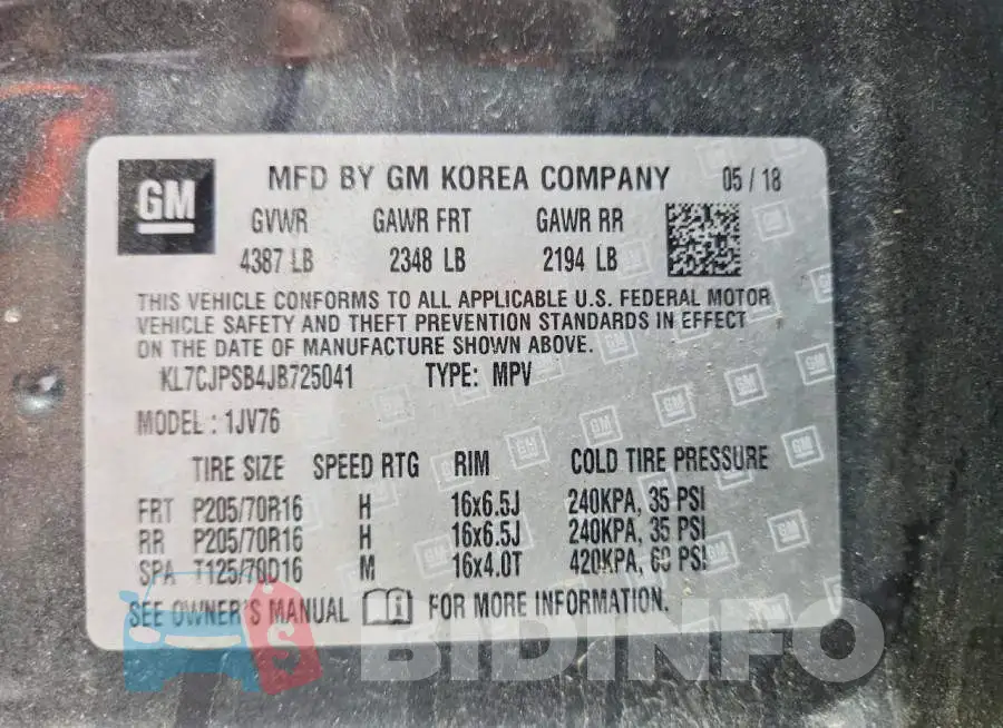 KL7CJPSB4JB725041 Photo# 13