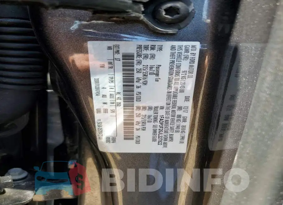 1FADP3F26JL227822 Photo# 12