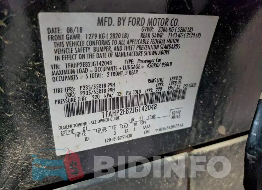 1FAHP2E82JG142048 Photo# 12