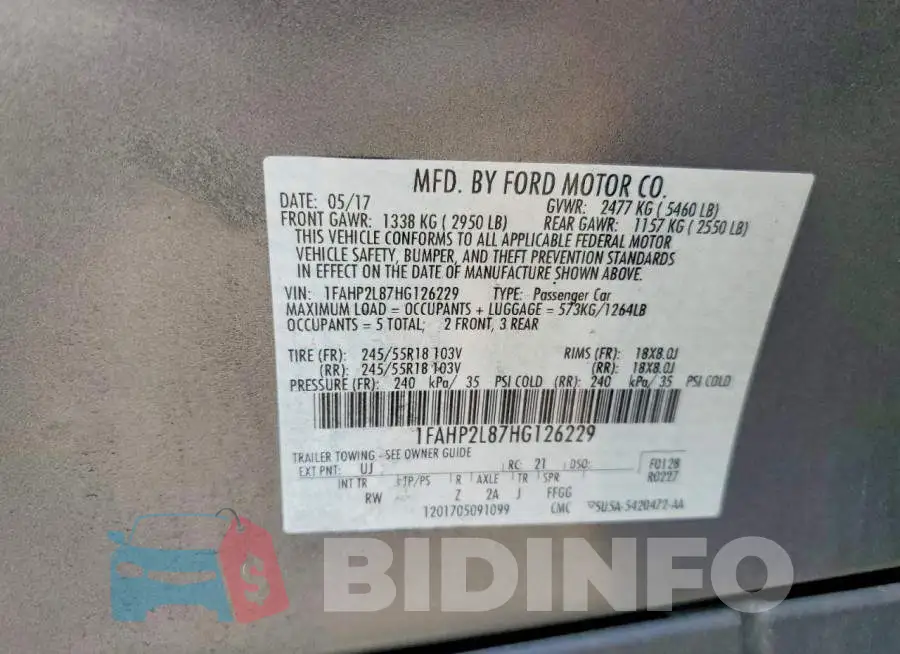 1FAHP2L87HG126229 Photo# 12