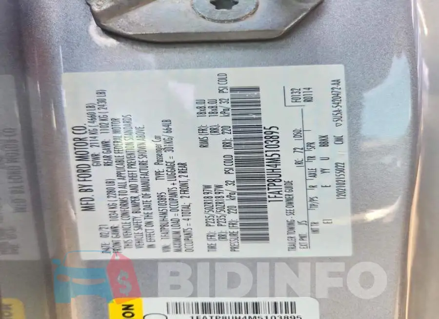 1FATP8UH4M5103895 Photo# 12