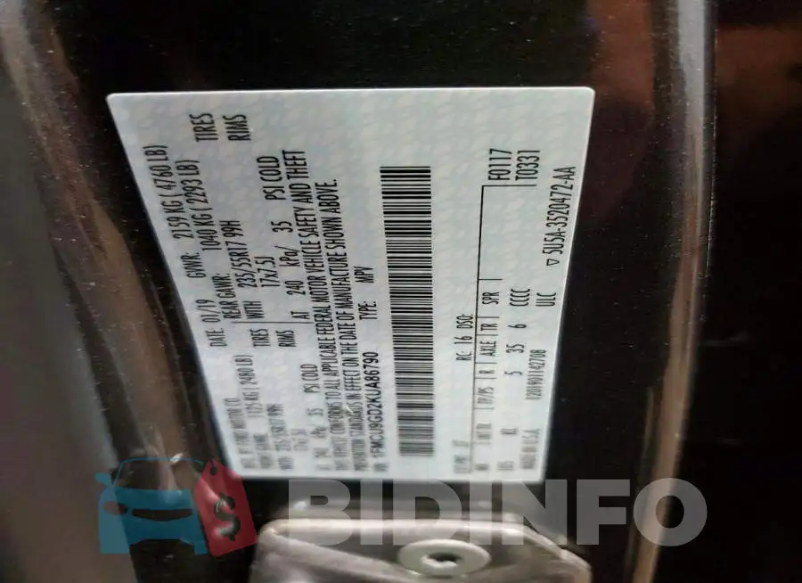 1FMCU9GD2KUA86790 Photo# 13
