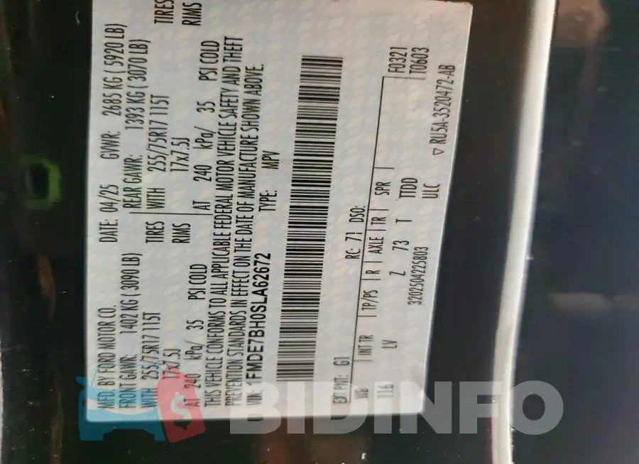 1FMDE7BH0SLA62672 Photo# 13