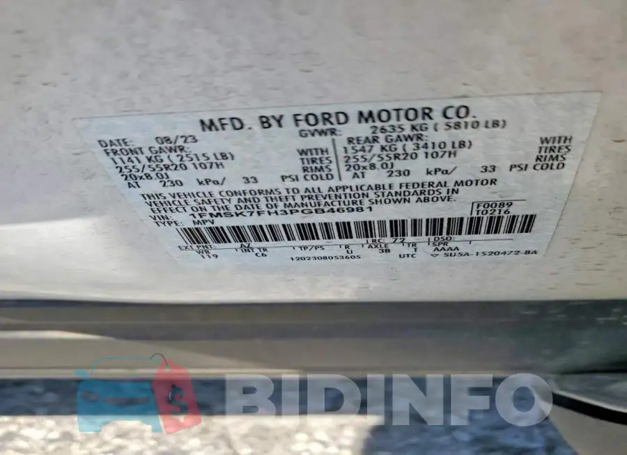 1FMSK7FH3PGB46981 Photo# 14
