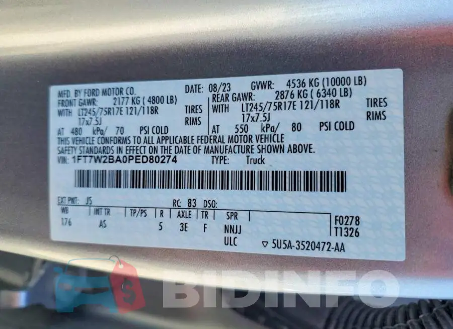1FT7W2BA0PED80274 Photo# 12