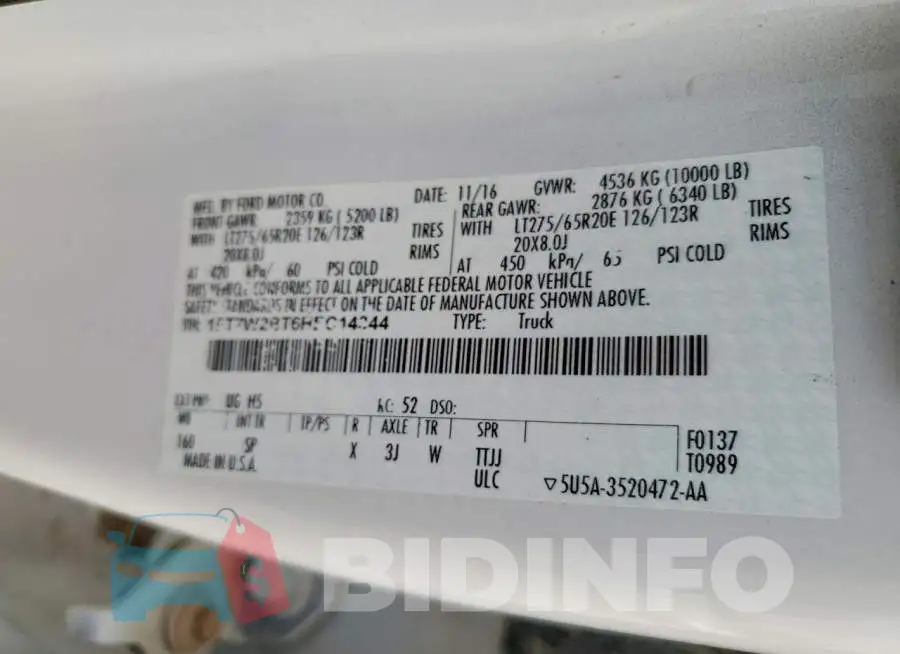 1FT7W2BT6HEC14344 Photo# 12