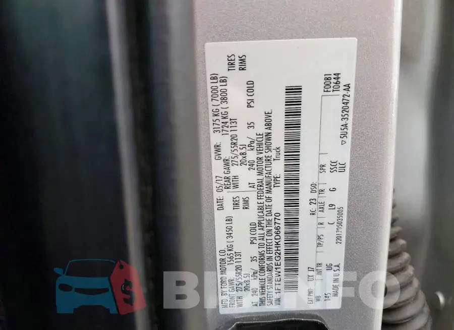 1FTEW1EG2HKD66770 Photo# 12