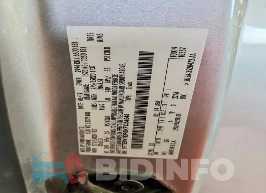 1FTEW1EP0KFC54548 Photo# 12