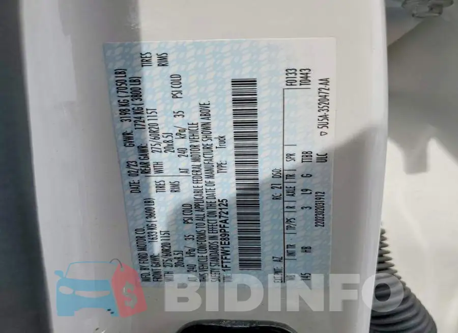 1FTFW1E89PFA72125 Photo# 12