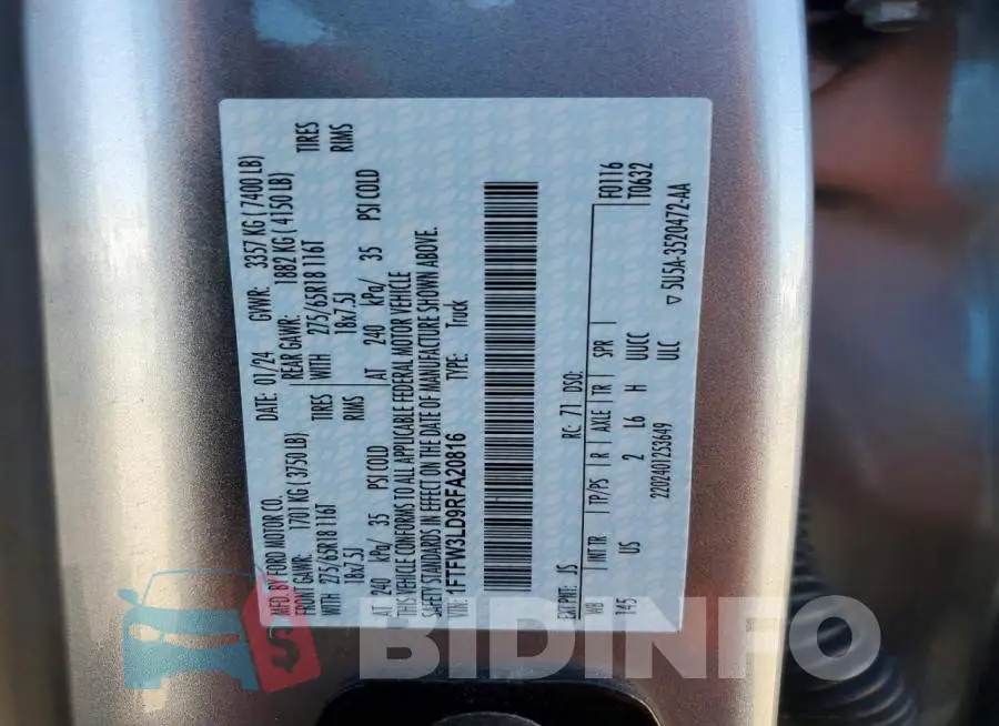 1FTFW3LD9RFA20816 Photo# 13