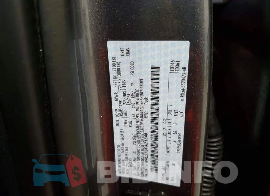 1FTFW4L57SFA71848 Photo# 12