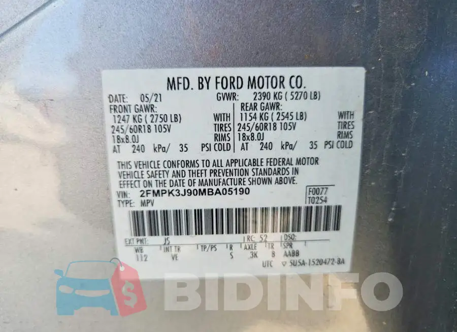 2FMPK3J90MBA05190 Photo# 13