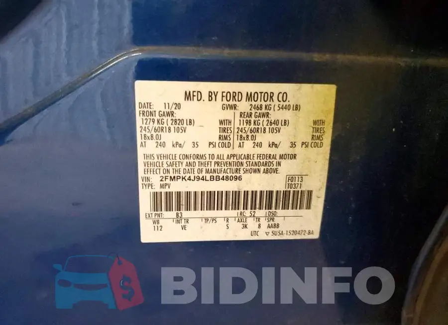 2FMPK4J94LBB48096 Photo# 13