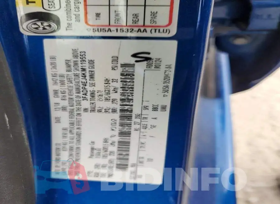 3FADP4EJ4KM119553 Photo# 12