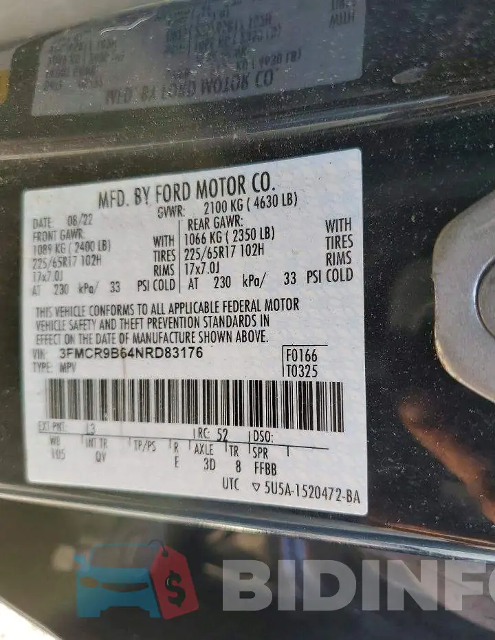 3FMCR9B64NRD83176 Photo# 13