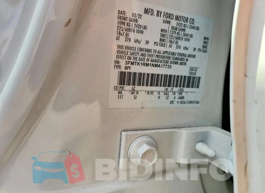 3FMTK1RM1NMA17733 Photo# 13