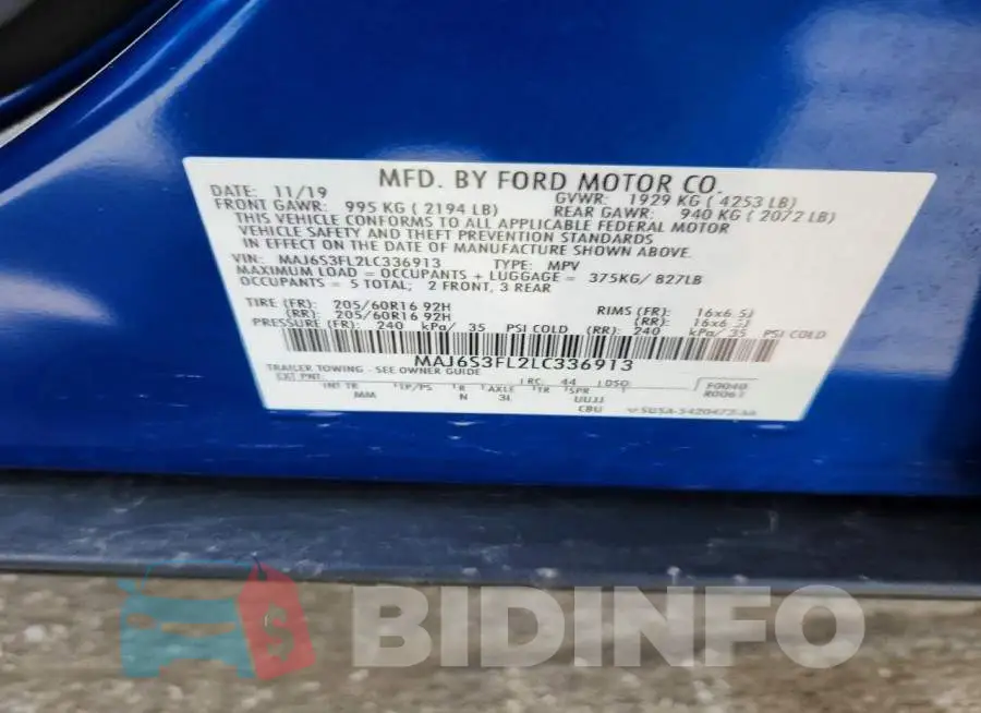 MAJ6S3FL2LC336913 Photo# 13